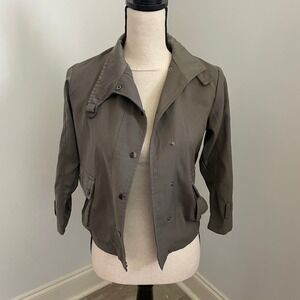 Hayden Girls Army Green Bomber Jacket Kids Size 9/10 Utility Snap Front Trendy